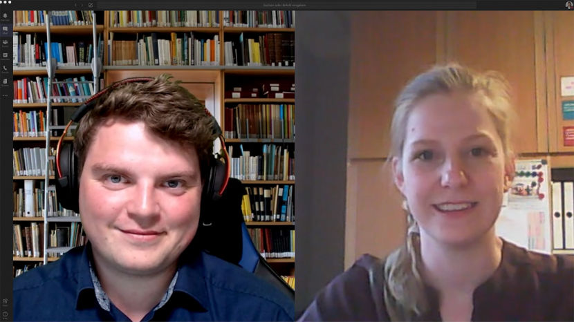BROCKHAUS Mitarbeiter Tristan und Gina schulen Lehrkräfte im Umgang mit Microsoft Teams
