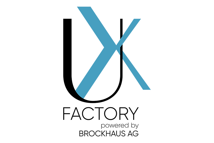 Das Logo der UX Factory powered by BROCKHAUS AG