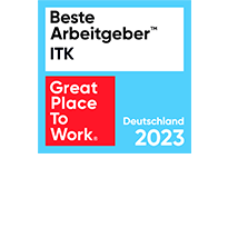 Das Great Place to Work Siegel mit dem Schriftzug Beste Arbeitgeber in der ITK und dem Jahr der Auszeichnung.